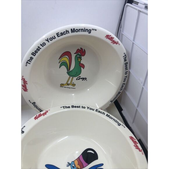 Kellogg's 1995 Cereal Bowls Set of 4. Tony The Tiger, Toucan Sam,  Rice Krispie - Picture 5 of 16